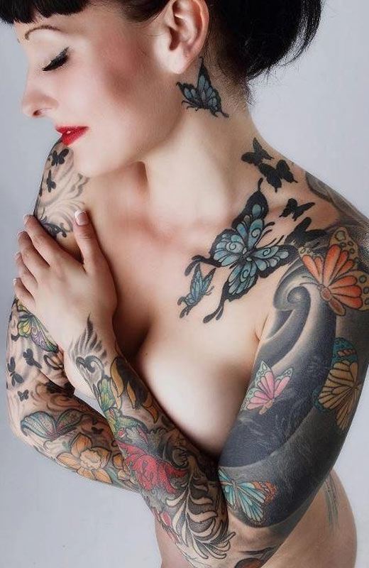 women beautiful tattooed nude