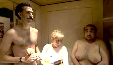 fight Borat scene naked