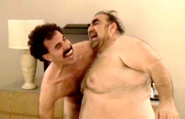 naked fight scene Borat