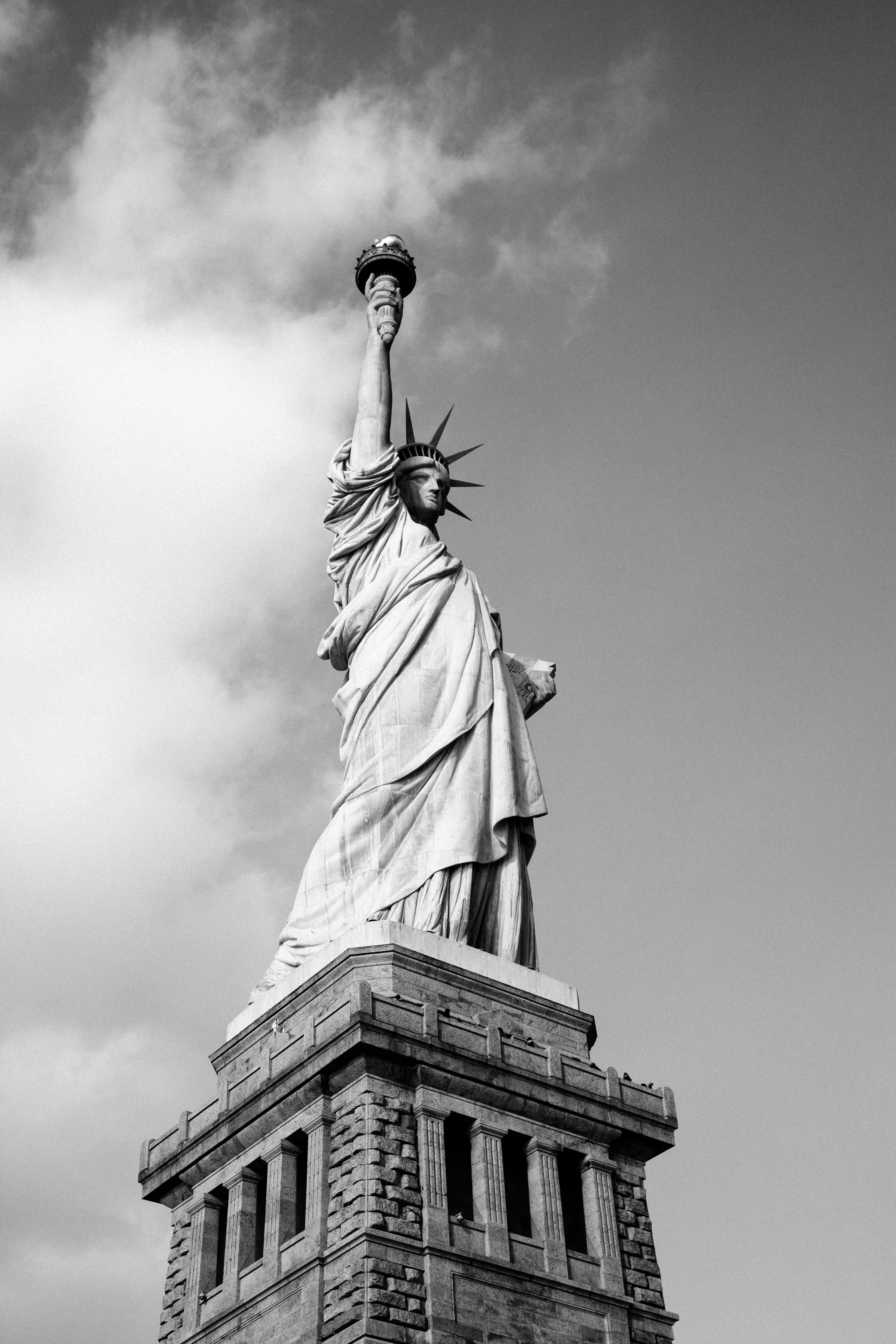 and white of Statue photography black liberty