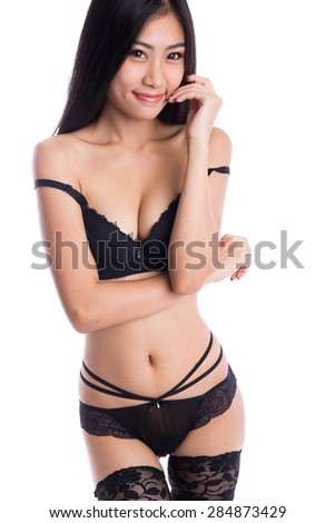 underwear Girl with black