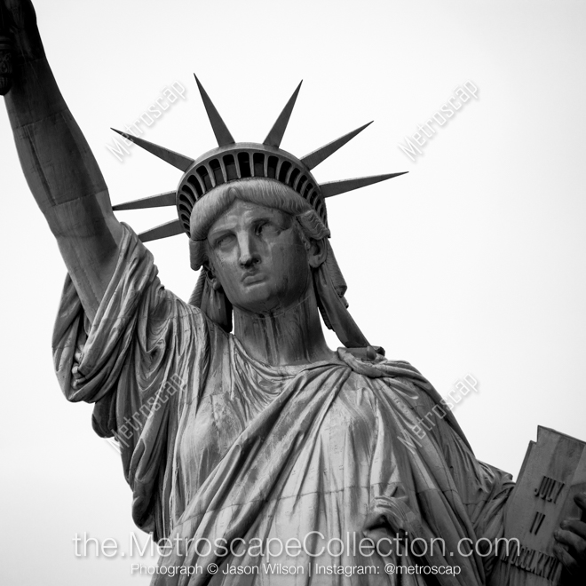 white and Statue of liberty photography black