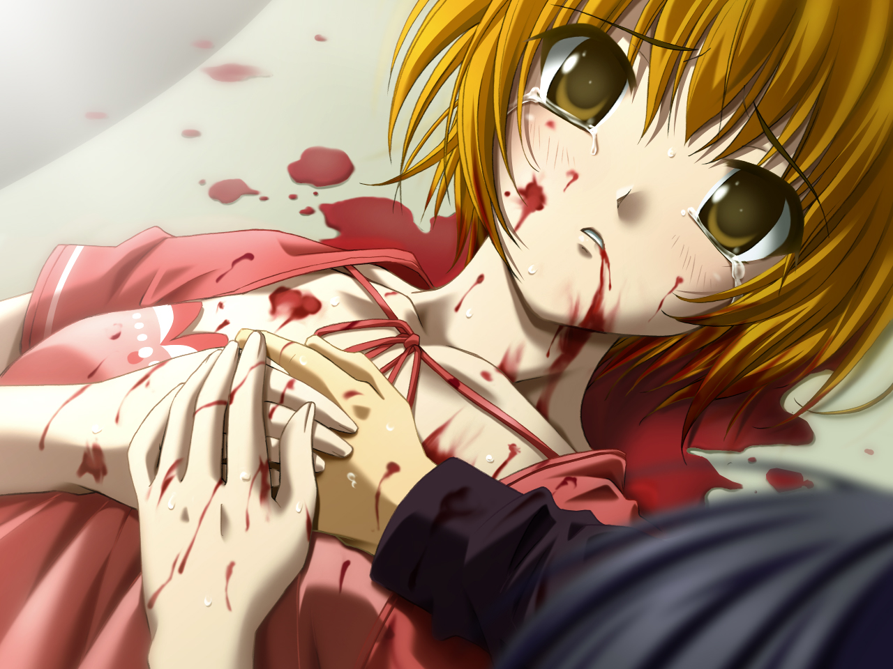 in girl bath anime Blood