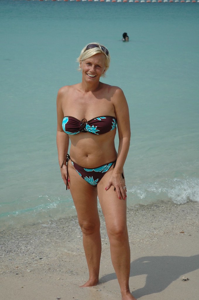 beach bikini Mature women