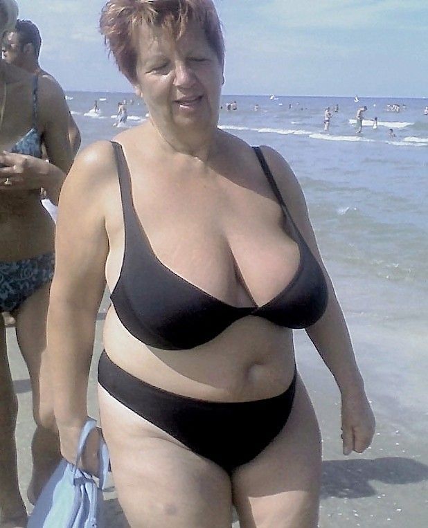 beach bikini Mature women