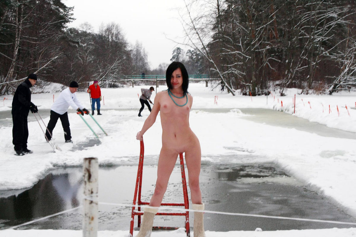 sexy girls skating Nude ice. 