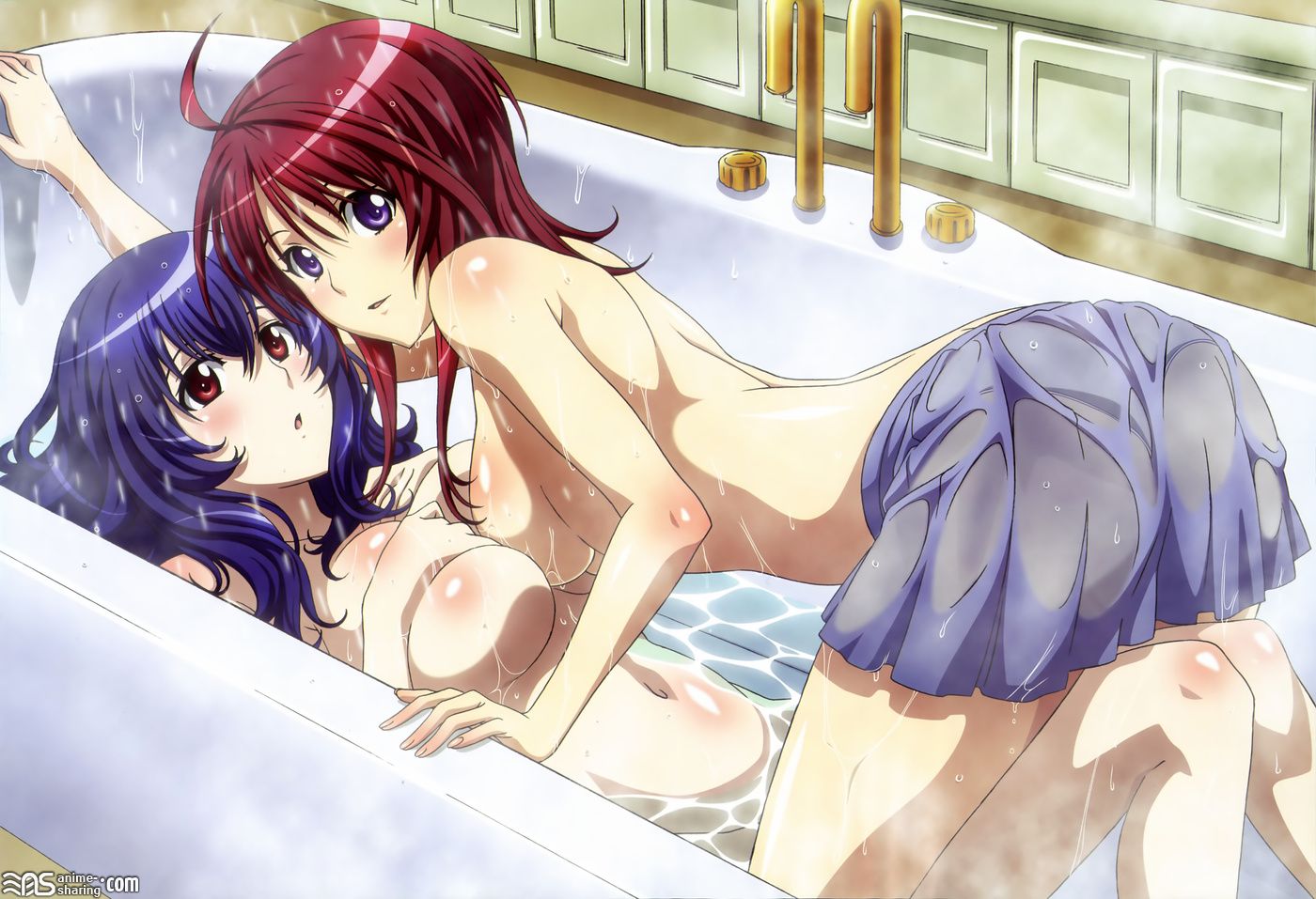 in girl bath anime Blood